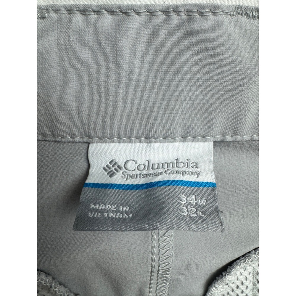 Columbia PFG Men's Gray Water Repellent Outdoor Cargo Pants Size 34x32 fishing - Picture 7 of 16
